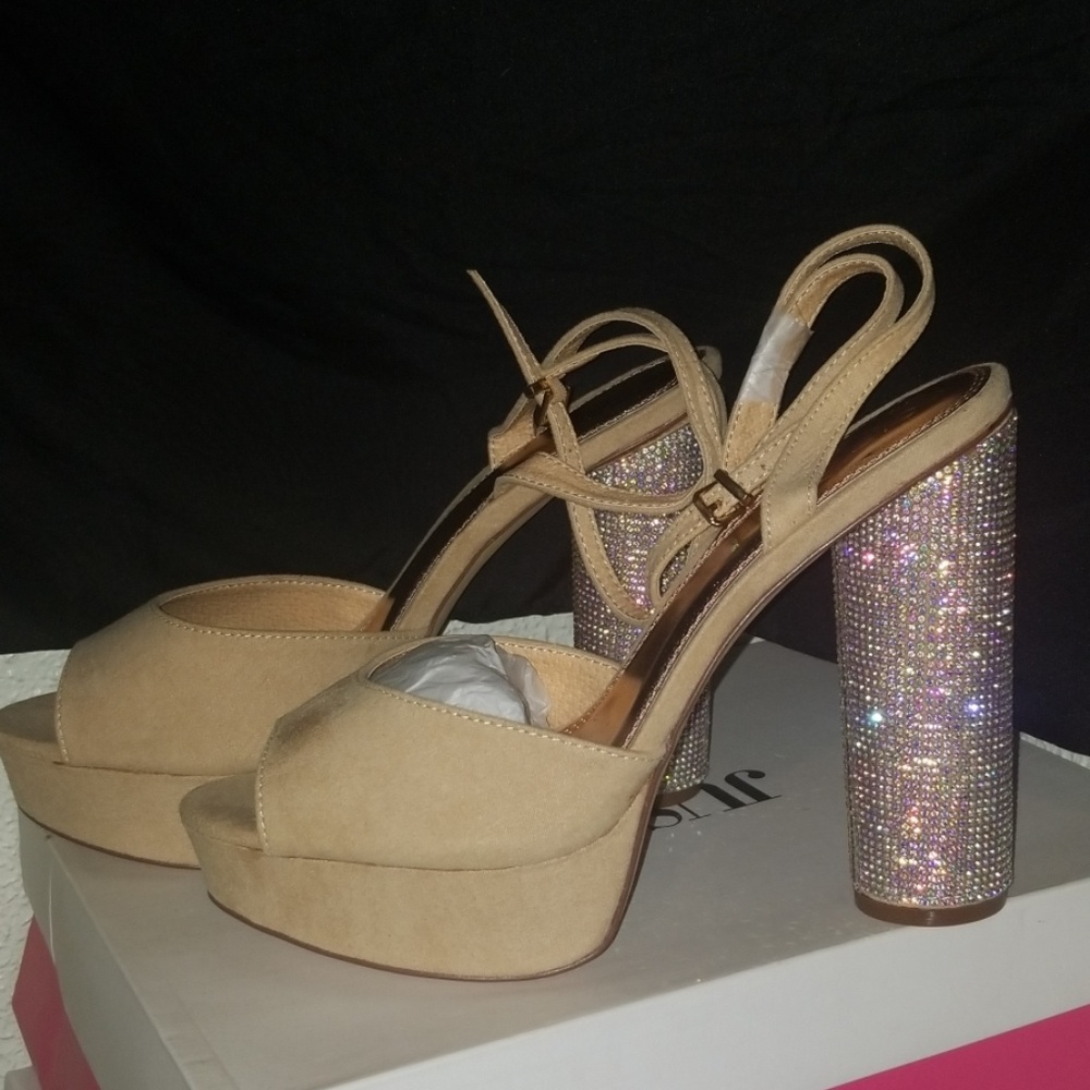 Strappy Rhinestone Heels